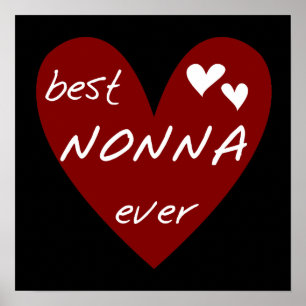 Poster Les meilleurs cadeaux de T-shirts de Nonna de coeu