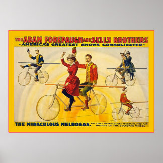 Poster Les Melrosas Miraculous ~ 1900 ~ Cirque Vintage