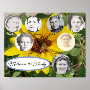 Poster Les mères dans la famille Photo tournesol et abeil