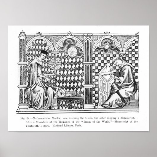 Poster Les moines mathématiciens : un enseignant au Globe (Devant)