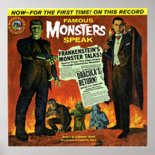 Poster Les monstres célèbres parlent