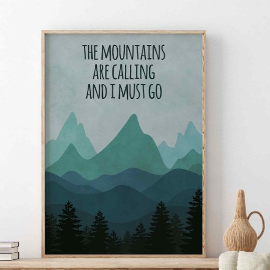 Poster Les Montagnes Appelent, John Muir Cite