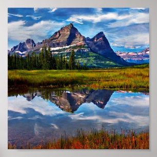 Poster Les montagnes du parc national des Glaciers