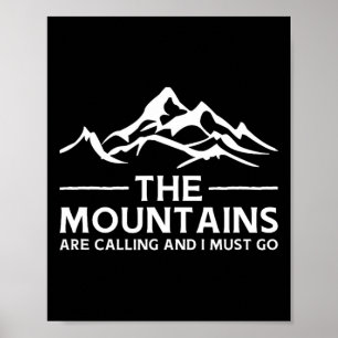 Poster Les montagnes m'appellent et je dois y aller. Rétr