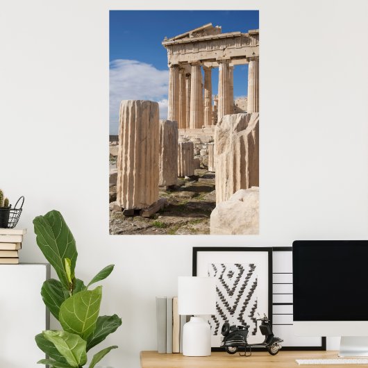Poster Les monuments | Acropole du Parthénon Athènes Grèc (Bureau à domicile)