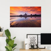 Poster Les monuments | Coucher de soleil de Taj Mahal (Bureau à domicile)