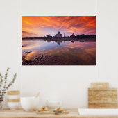 Poster Les monuments | Coucher de soleil de Taj Mahal (Cuisine)