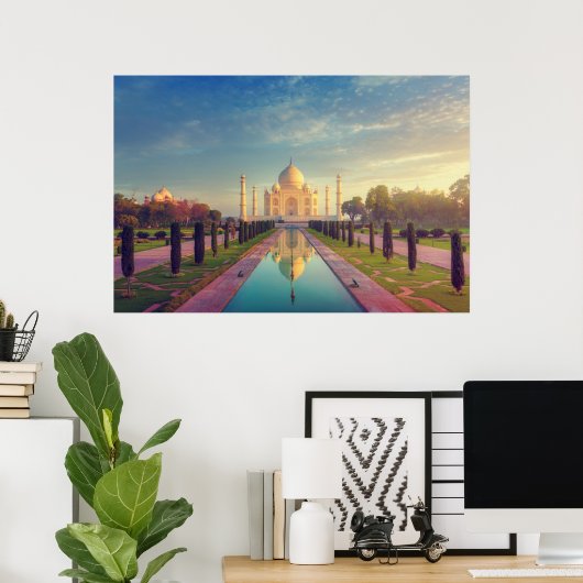 Poster Les monuments | Couleurs du Taj Mahal (Bureau à domicile)