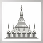 Poster Les monuments de la Pagode de Shwedagon (Devant)