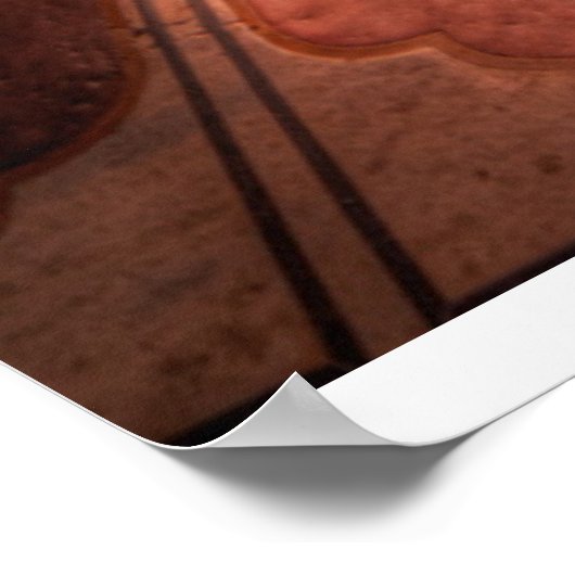 Poster Les monuments | Taj Mahal, Inde au coucher du sole (Coin)