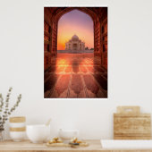 Poster Les monuments | Taj Mahal, Inde au coucher du sole (Cuisine)