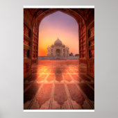 Poster Les monuments | Taj Mahal, Inde au coucher du sole (Devant)