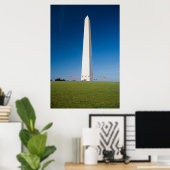 Poster Les monuments | Washington Monument avec drapeaux (Bureau à domicile)