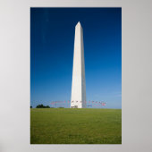 Poster Les monuments | Washington Monument avec drapeaux (Devant)