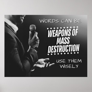 Poster Les mots peuvent être des armes de destruction mas