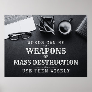 Poster Les mots peuvent être des armes de destruction mas