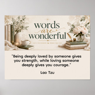 Poster Les mots sont merveilleux Lao Tzu