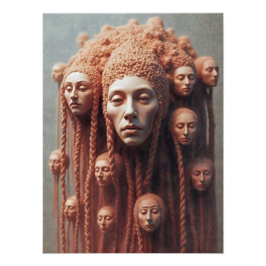 Poster Les multiples visages dans (Devant)