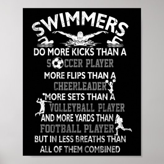 Poster Les nageurs font plus de battements de jambes qu'u (Devant)