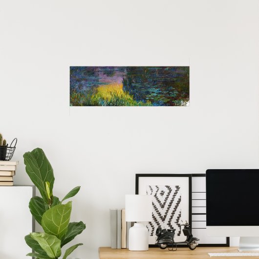Poster Les Nappes D'Eau - Coucher Le Soleil, Claude Monet (Bureau à domicile)