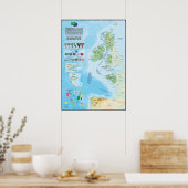 Poster Les nations celtiques : carte, drapeaux et langues (Cuisine)