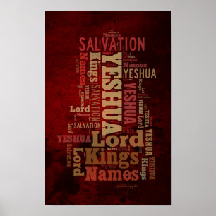 Poster Les noms de Yeshua/de collage de Jésus
