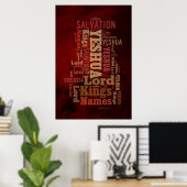 Poster Les noms du collage Yeshua/Jésus (Bureau à domicile)