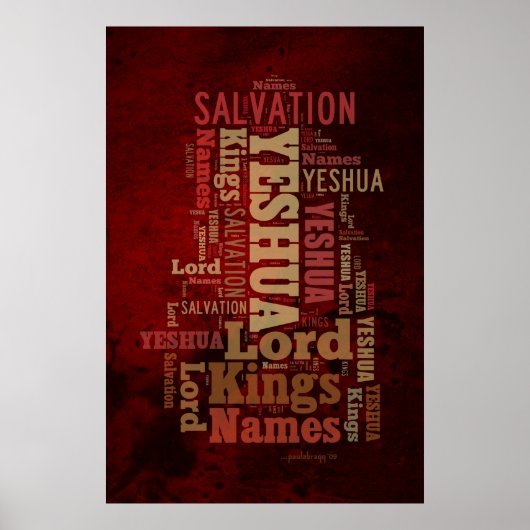 Poster Les noms du collage Yeshua/Jésus (Devant)
