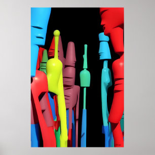 Poster Les nouveaux marionnettes L'art surréel