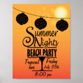 Poster Les nuits d'été plage invitation design (Devant)