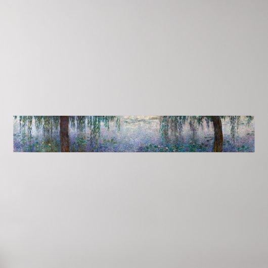 Poster Les nymphes - Matin avec saules, Monet (Devant)