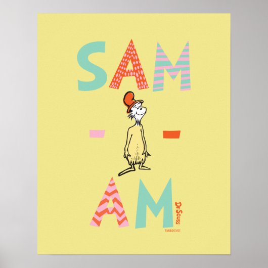 Poster Les œufs verts et le jambon | Sam-I-Am (Devant)