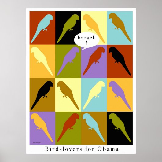 Poster Les oiseaux adorent l'affiche d'Obama (Devant)