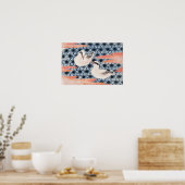 Poster Les oiseaux de Katsushika Hokusai (Cuisine)