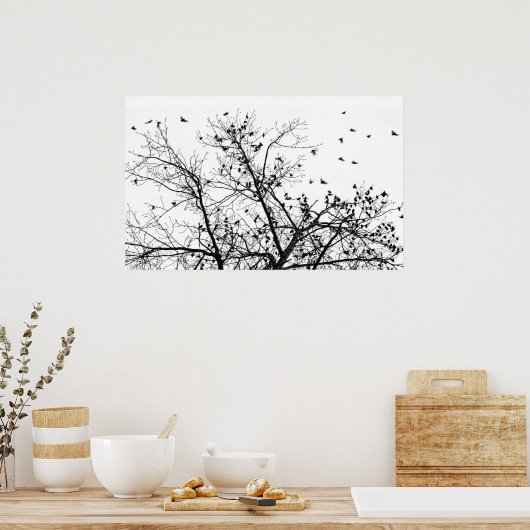 Poster les oiseaux noirs (Cuisine)
