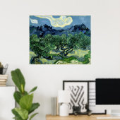 Poster Les oliviers de Vincent van Gogh (1889) (Bureau à domicile)