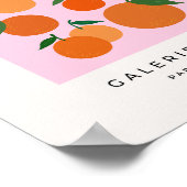 Poster Les Oranges 01 Rétro Fruit Rose Et Orange (Coin)