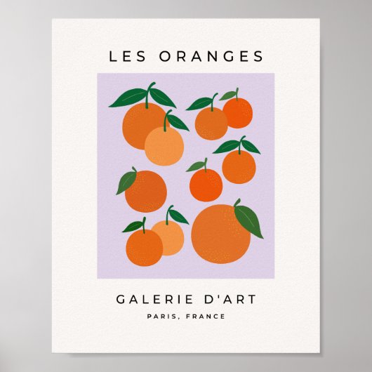 Poster Les Oranges 02 Purple Retro Fruit Lilac (Devant)