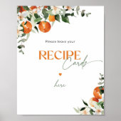 Poster Les oranges d'agrumes laissent votre carte de rece (Devant)