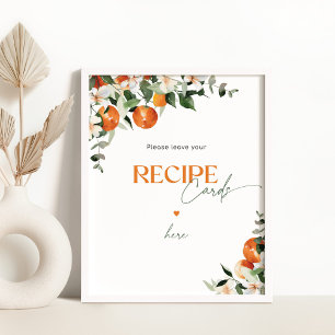 Poster Les oranges d'agrumes laissent votre carte de rece