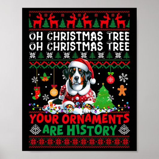 Poster Les ornements d'arbre de Noël sont Histoire Appenz (Devant)