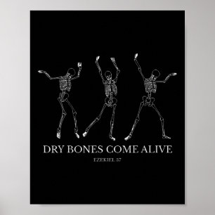 Poster Les os Sèches Vivants Funky Skeleton Danser Hallow