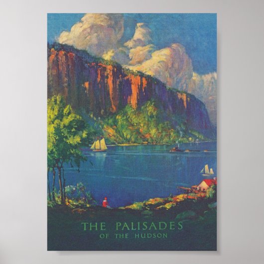 Poster Les palisades de l'affiche Vintage voyage Hudson (Devant)