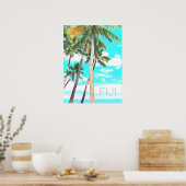 Poster Les palmiers tropicaux des Fidji voyagent imprimés (Cuisine)