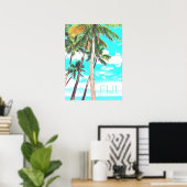 Poster Les palmiers tropicaux des Fidji voyagent imprimés (Bureau à domicile)