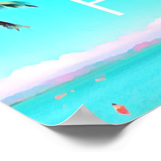 Poster Les palmiers tropicaux des Fidji voyagent imprimés (Coin)