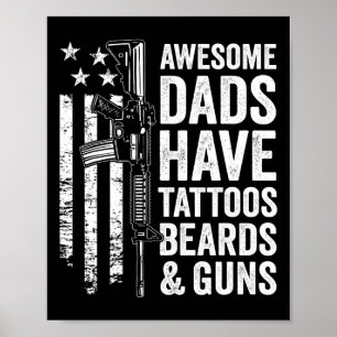 Poster Les papas ont des oreilles de tatouage &amp; Armes