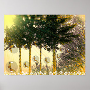 Poster Les papillons dans une bulle