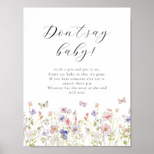 Poster Les papillons fleurs sauvages ne disent pas le jeu
