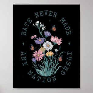 Poster Les papillons floraux anti-Trump Président démocra